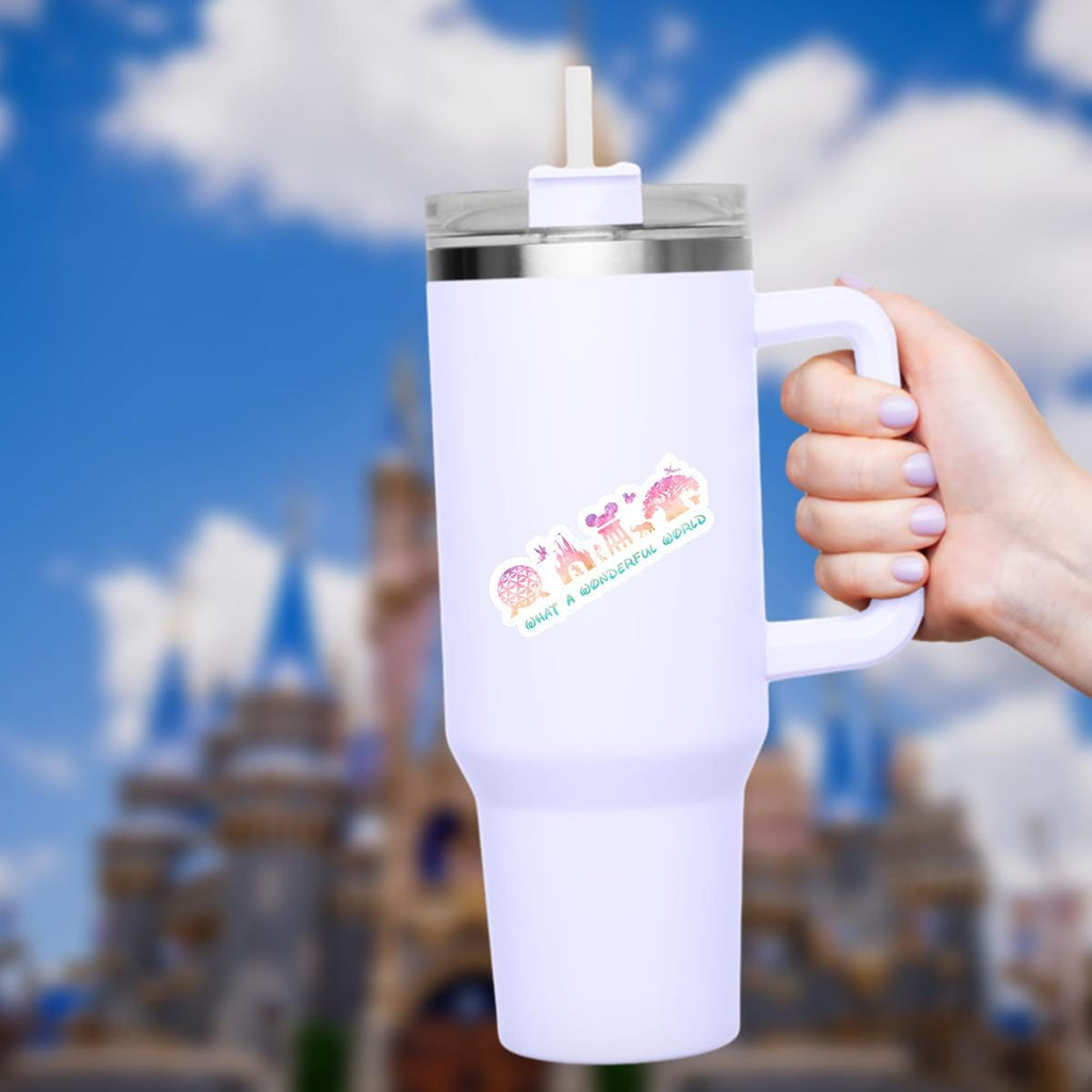 Disney What A Wonderful World Sticker Waterproof Disney Laptop, Disneying Theme Park Vacation, Castle Park Mouse