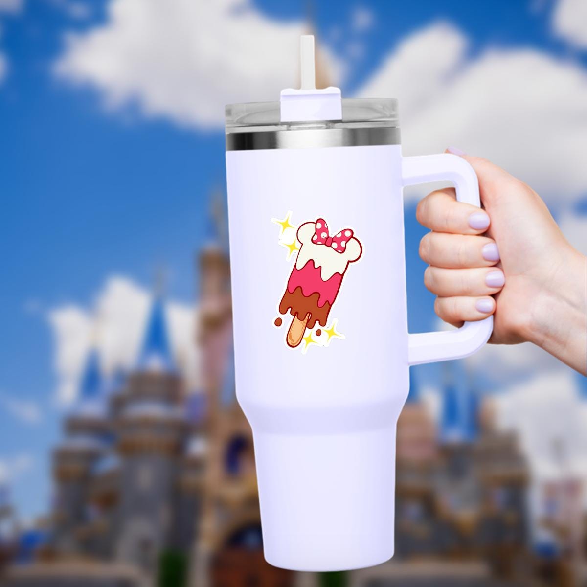 Disneyy disney minniemouse Ice Cream Bar Waterproof Disney Laptop Stickers disneysnacks planner stationery decal water bottle cell phonelogo