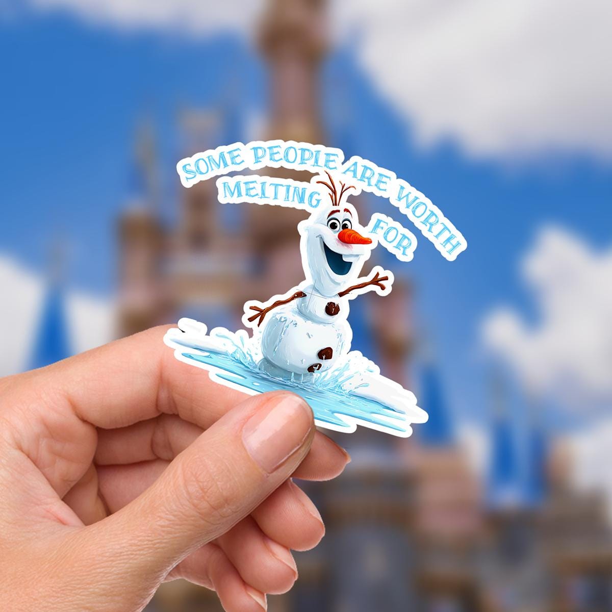 Olaf Frozen Sticker: Some People Are Worth Melting - Waterproof Vinyl Decal, gift for her, disney present, disney presents, journal stickers, junk journal