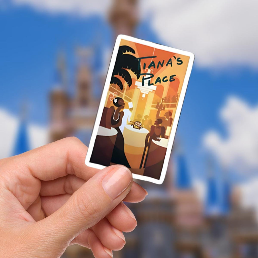 Disney Tiana Princess And The Frog Waterproof Disney Laptop Stickers Tianas Place Disney Gift Planner Stationery Decal Water Bottle Cell