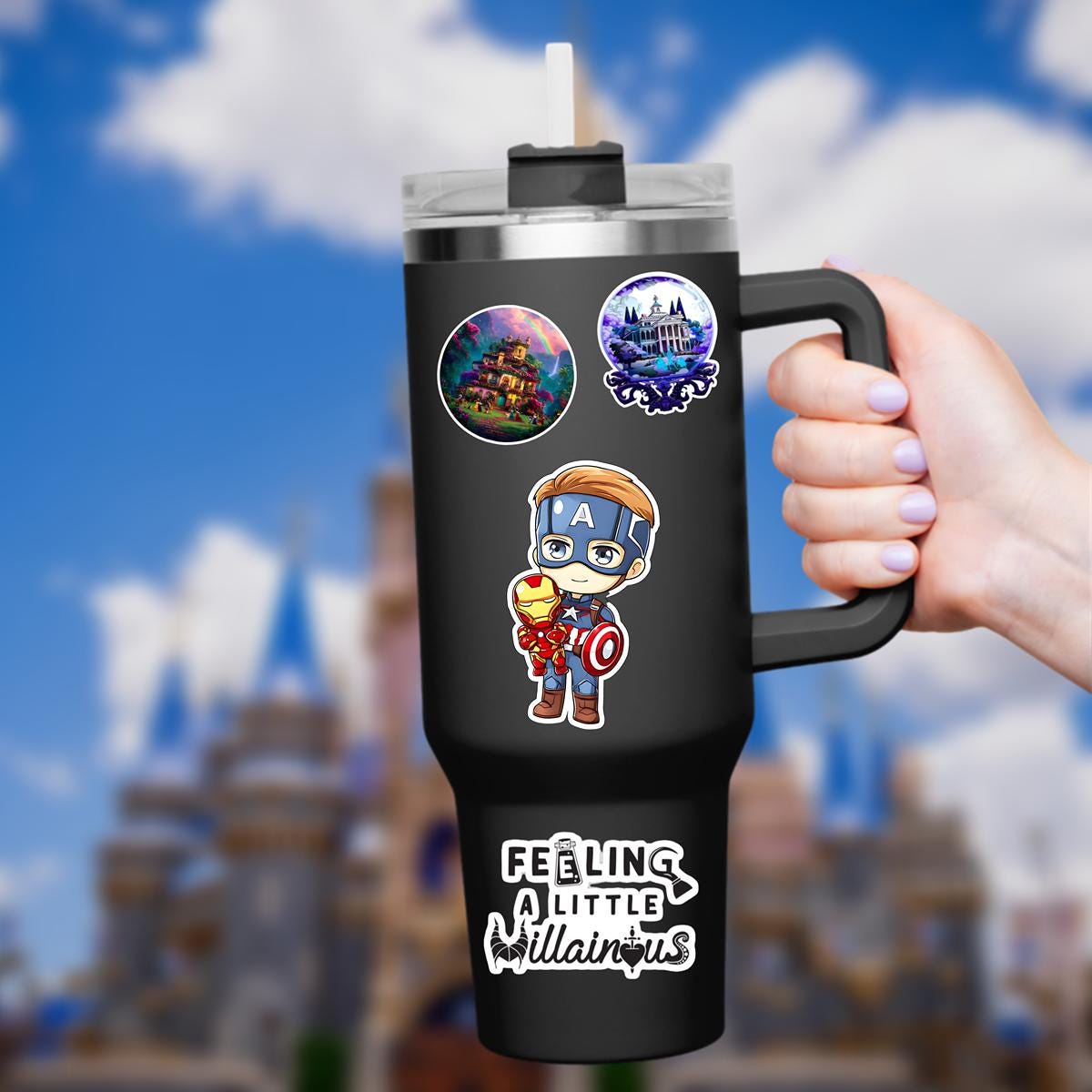 Marvel Captain America Ironman Avengers Gauntlet Sticker Disneyy Waterproof Disney Laptop Stickers, planner stationery decal water bottle