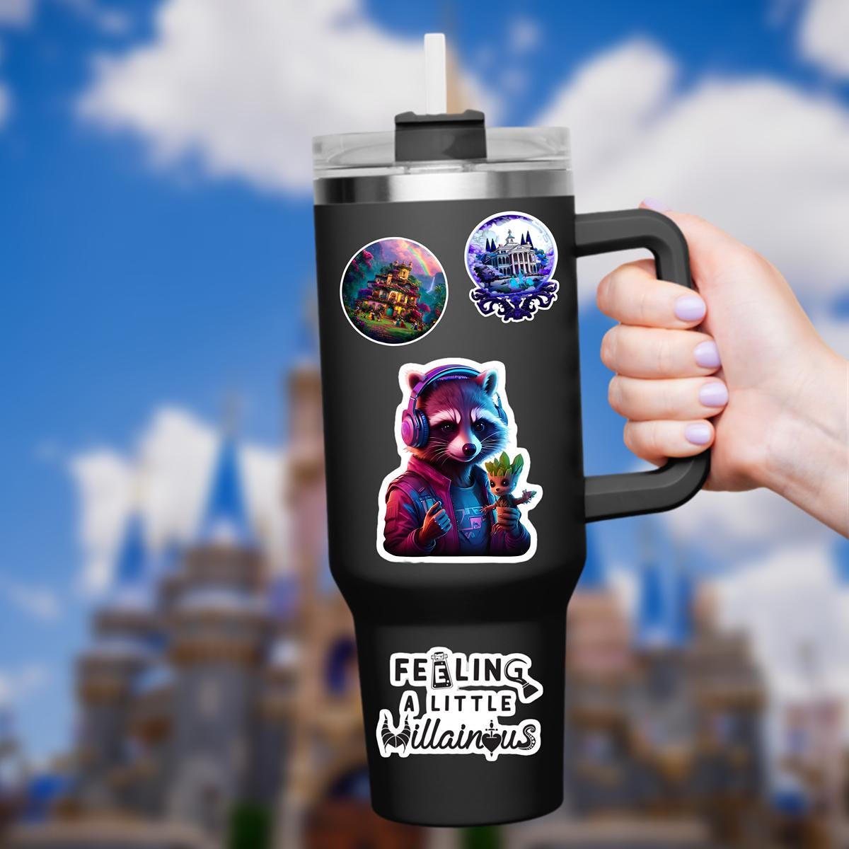 Disney Marvel Groot Sticker Rocket Racoon: Waterproof Vinyl Decal for Laptop, Water Bottle