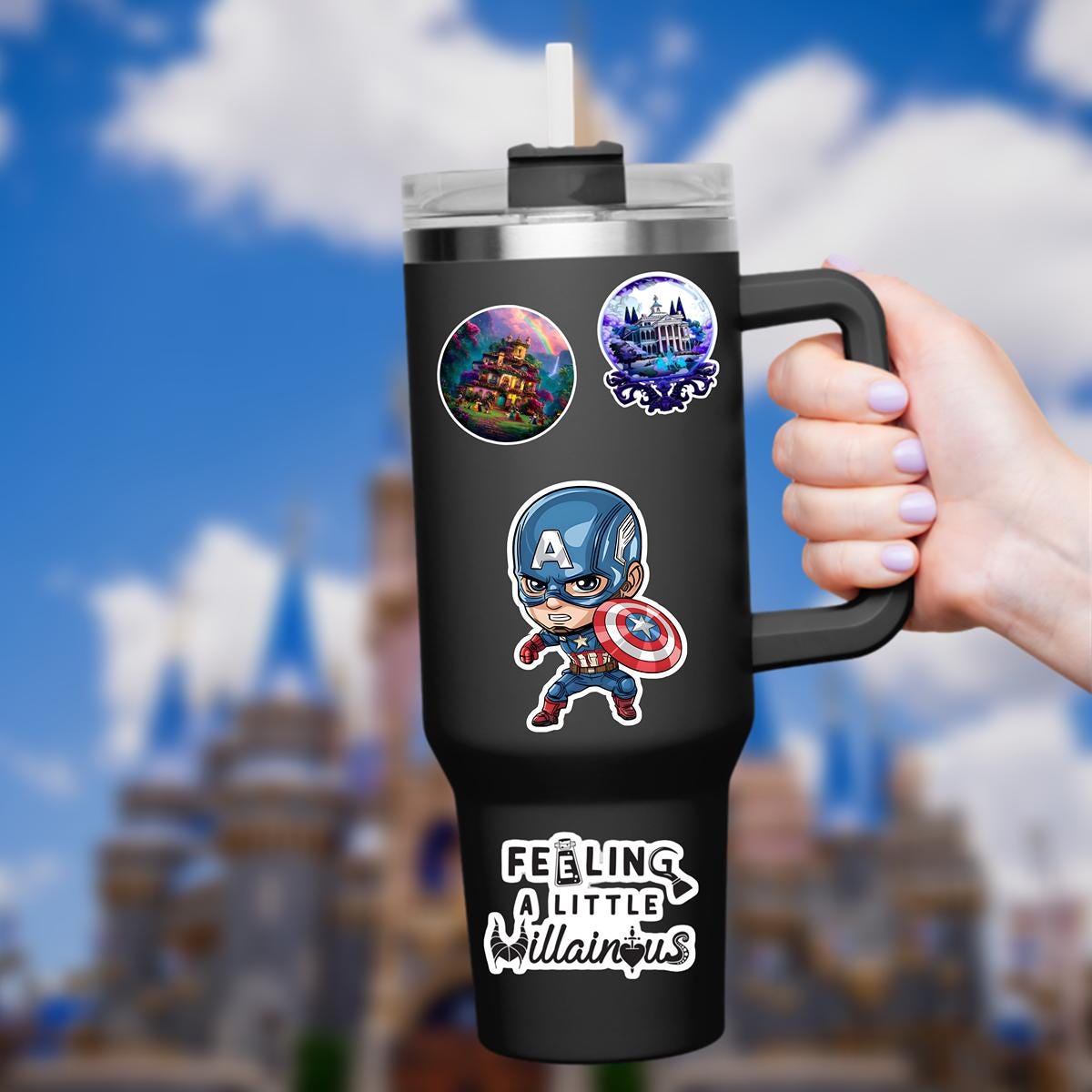 Marvel Captain America Sticker Disneyy Waterproof Disney Laptop Stickers, planner stationery decal water bottle cell