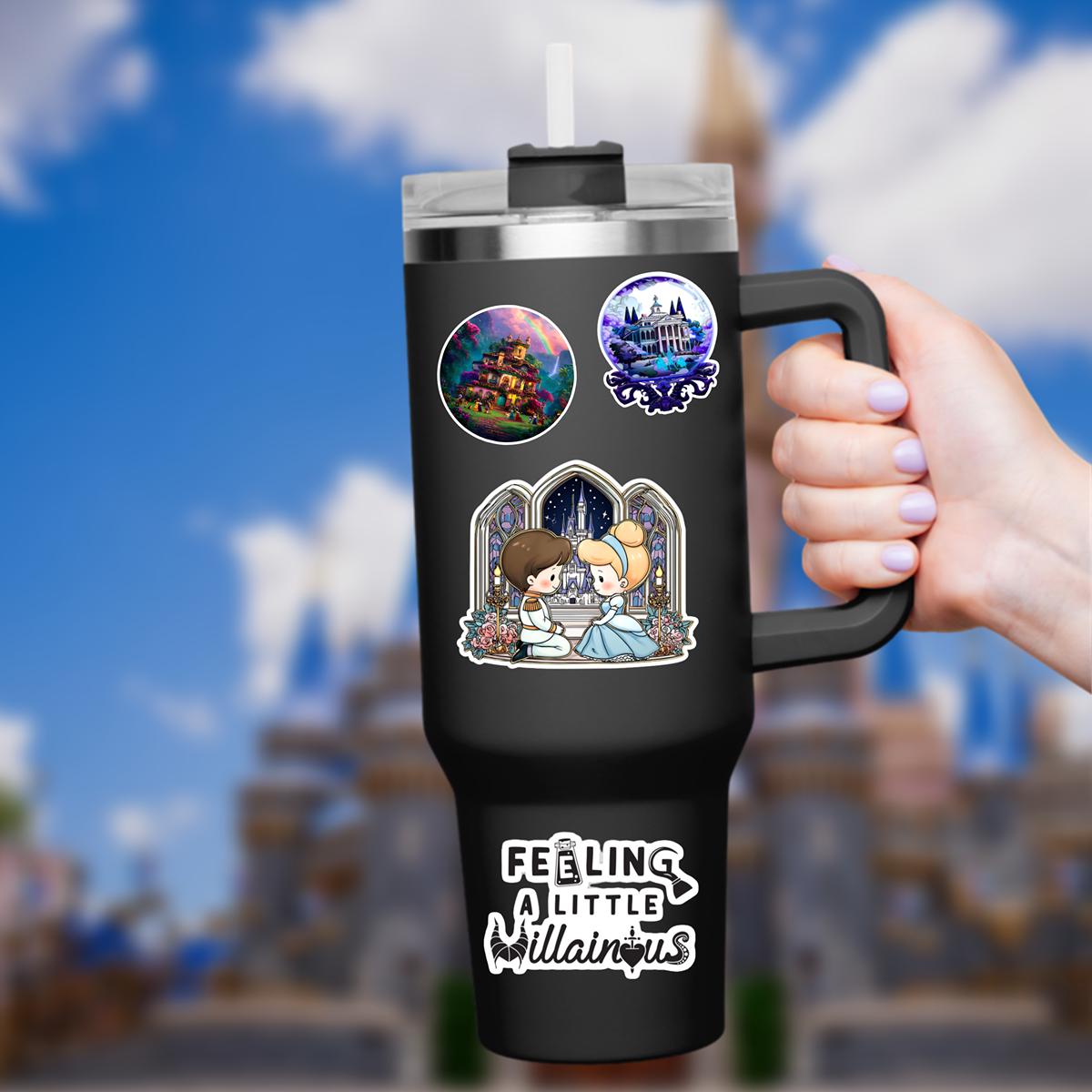 Cinderella & Prince Charming Glass SlipperDisney Castle Decal Laptop Sticker/ Walt Disney decal cell phone MickeyMouse planner water bottle