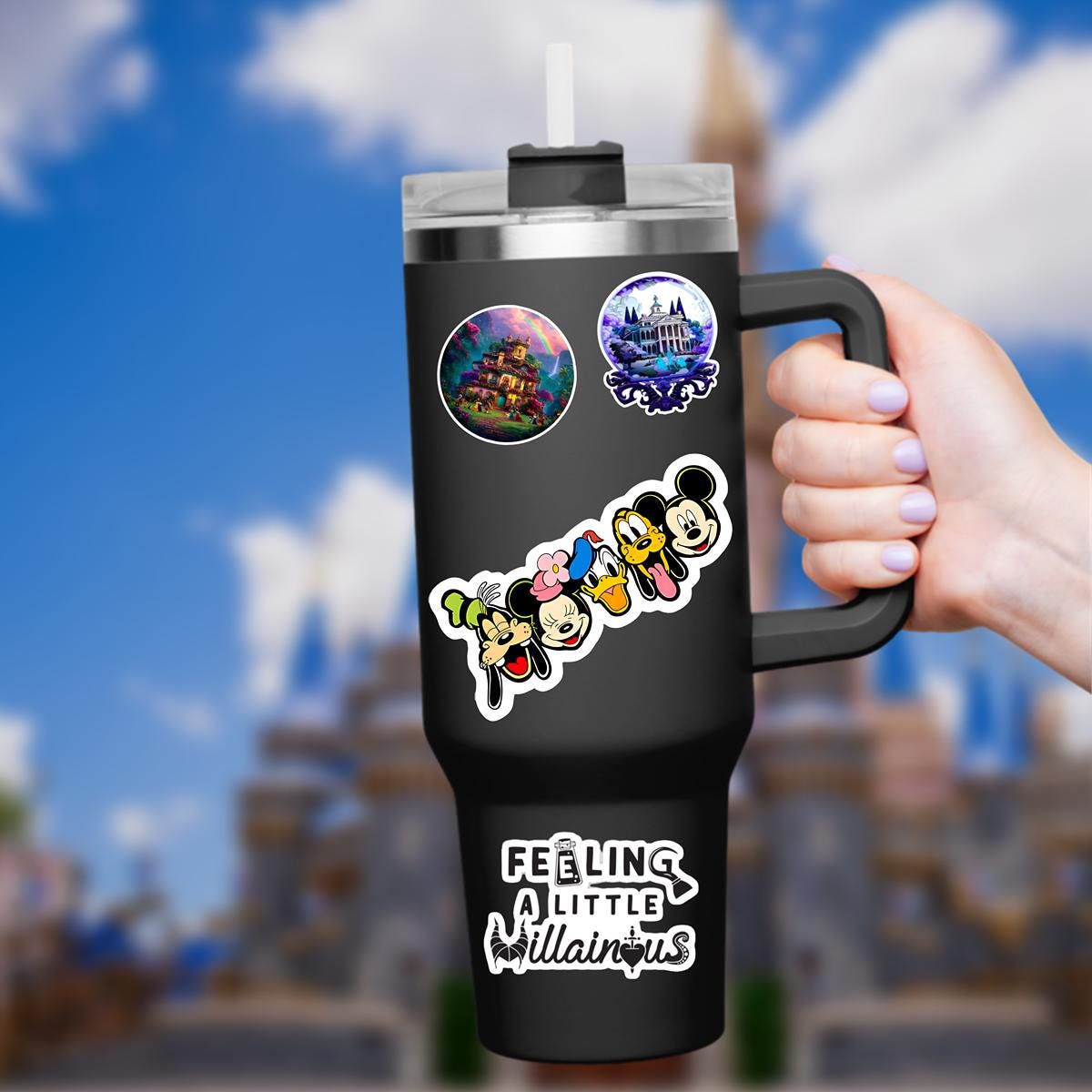 Disney Mickey and Friends What A Wonderful World Sticker Waterproof Disney Laptop, Disneying Theme Park Vacation, Castle Park Mouse