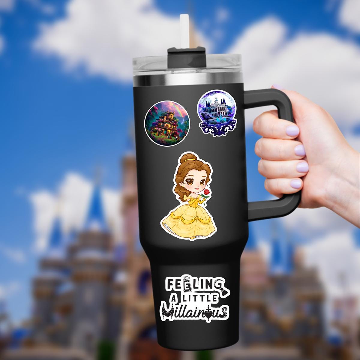 Beauty and The Beast Sticker: Waterproof Vinyl Decal for Laptop, Water Bottle