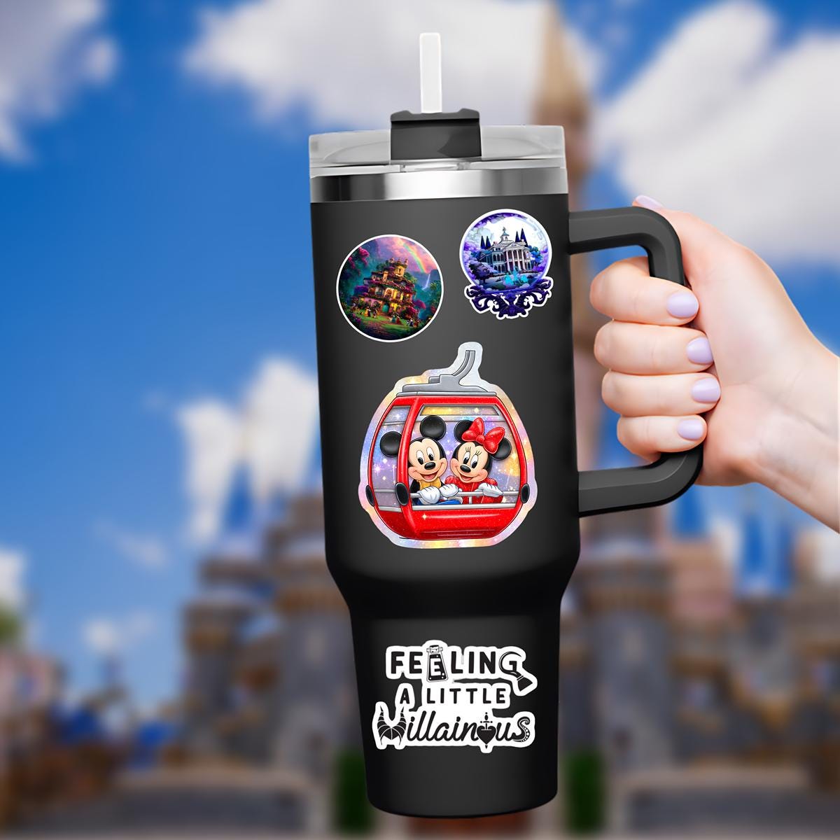 Disney SkyLiner Castle  World Sticker Waterproof Disney Laptop, Disneying Theme Park Vacation, Castle Park Mouse