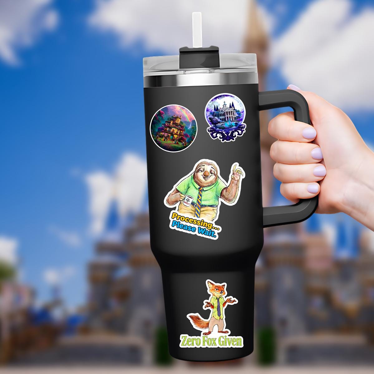 Zootopia Disney Humor  Sticker Nick Wilde Waterproof Disney Laptop, Kindle Stickers Bottle Stickers, Castle Park Mouse