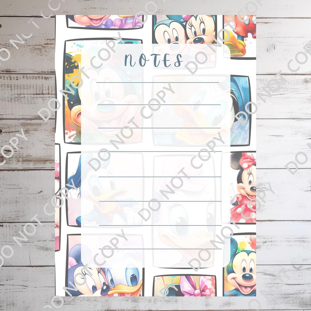 Disneyy Mickey And Friends Mainstreet USA  Memo Notepad 50 sheets bullet journal Disney planner paper scrapbook stationery notebook supplies