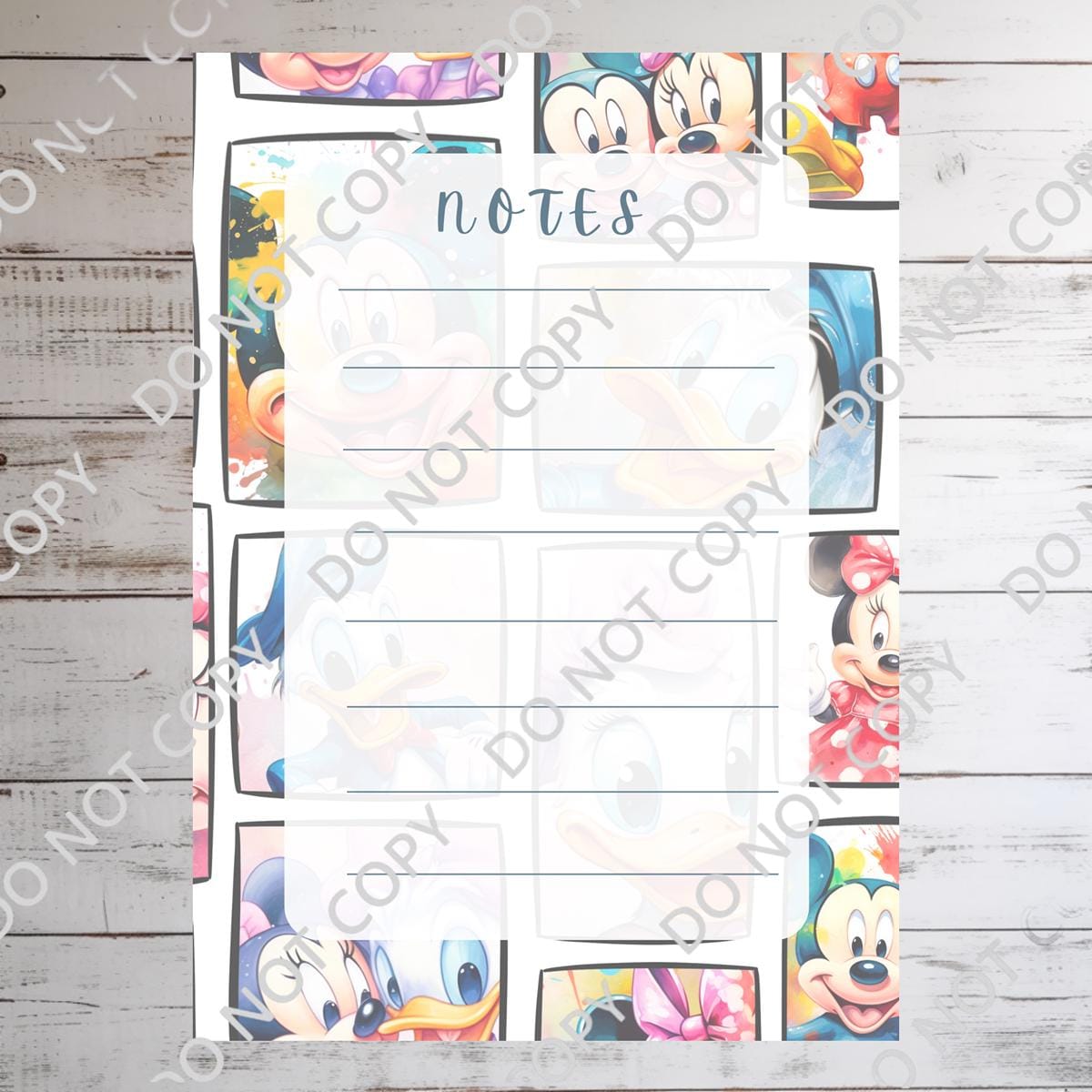 Disneyy Mickey And Friends Mainstreet USA  Memo Notepad 50 sheets bullet journal Disney planner paper scrapbook stationery notebook supplies