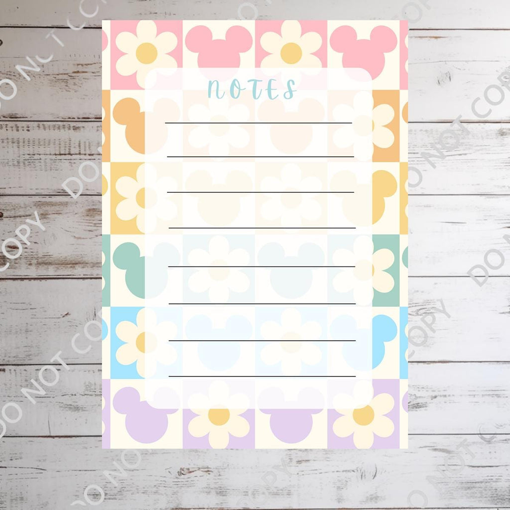 Disneyy Mickey And Flowers Memo Notepad 50 sheets bullet journal Disney planner paper scrapbook stationery notebook supplies