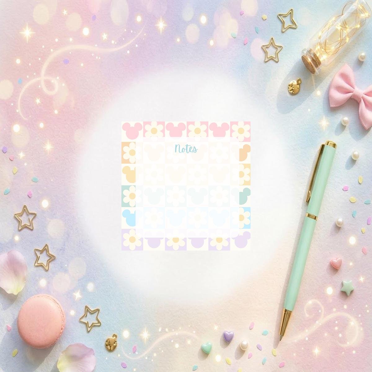 Disneyy Mickey And Flowers Memo Notepad 50 sheets bullet journal Disney planner paper scrapbook stationery notebook supplies