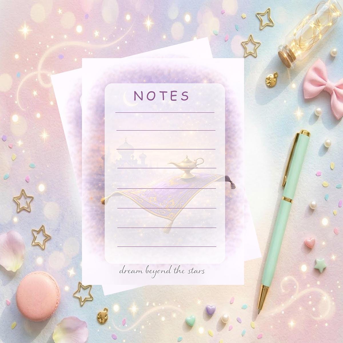 Disneyy Aladdin Memo Notepad 50 sheets bullet journal Disney planner paper scrapbook stationery notebook supplies Teacher Present