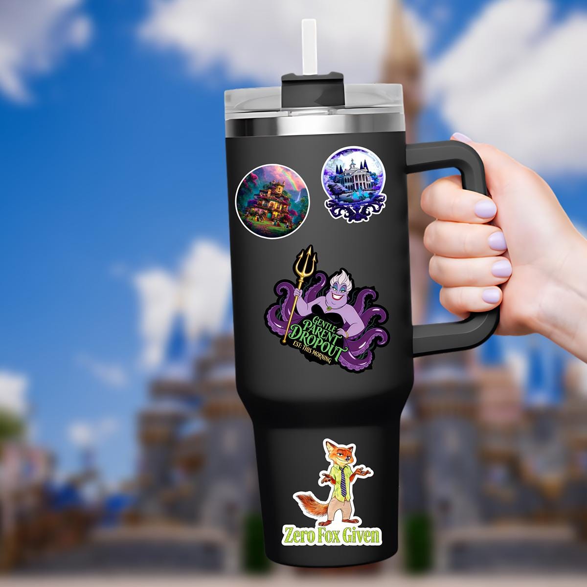 Disneyy Villain Ursula Sticker Disney Humor villainous Waterproof Disney Laptop, Disneying Water Bottle Hydro Bottle Theme Park Vacation