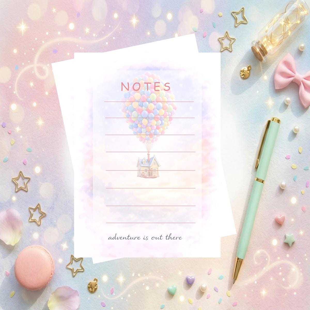Disney Up Paradise Falls  Memo Notepad 50 sheets bullet journal Disney planner paper scrapbook stationery notebook supplies