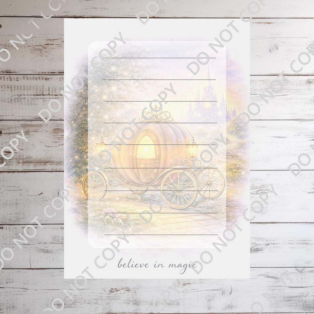 Disneyy Cinderella Carriage  Memo Notepad 50 sheets bullet journal Disney planner paper scrapbook stationery notebook supplies