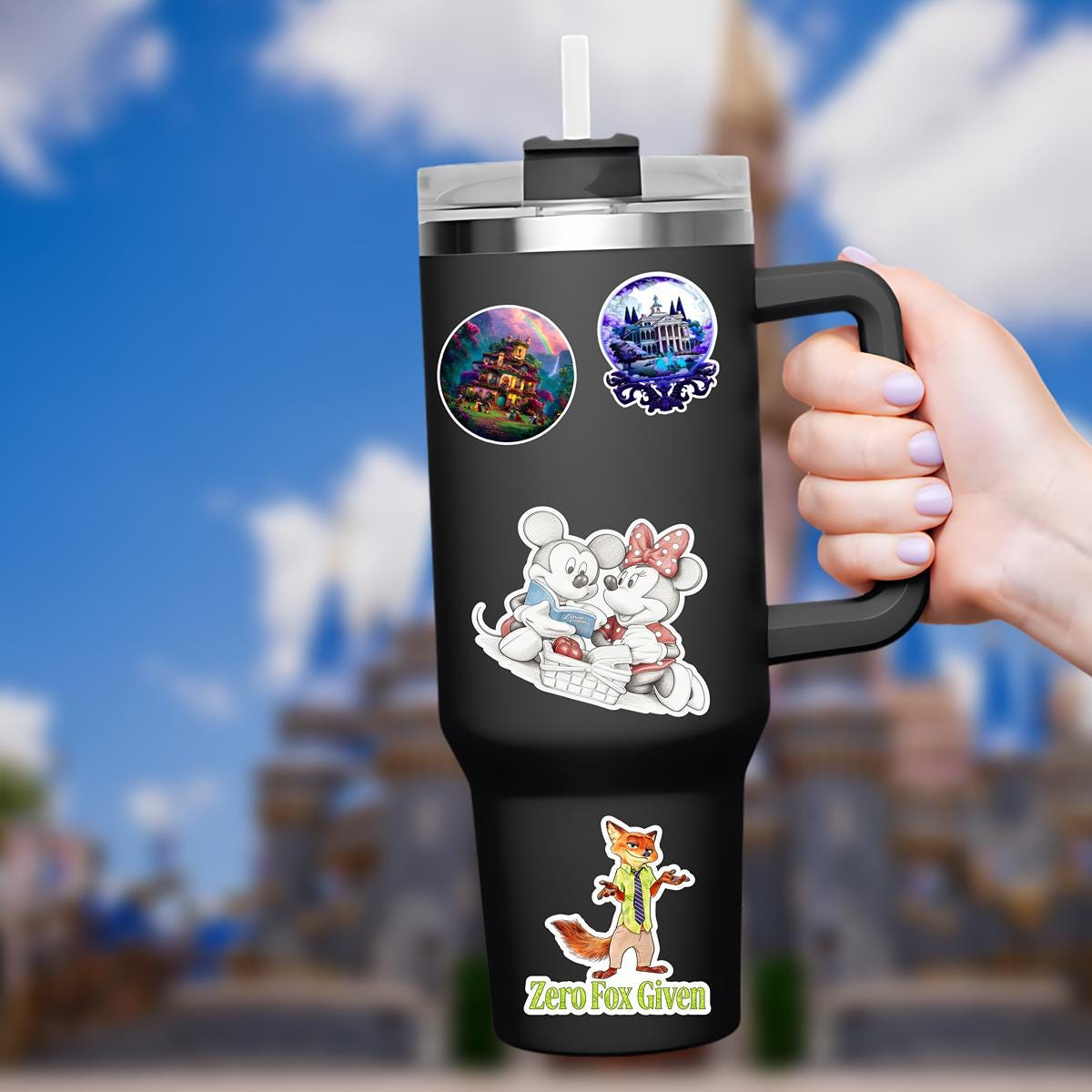Disneyy What A Wonderful World Sticker Waterproof Disney Laptop, Disneying Theme Park Vacation, Castle Park Mouse