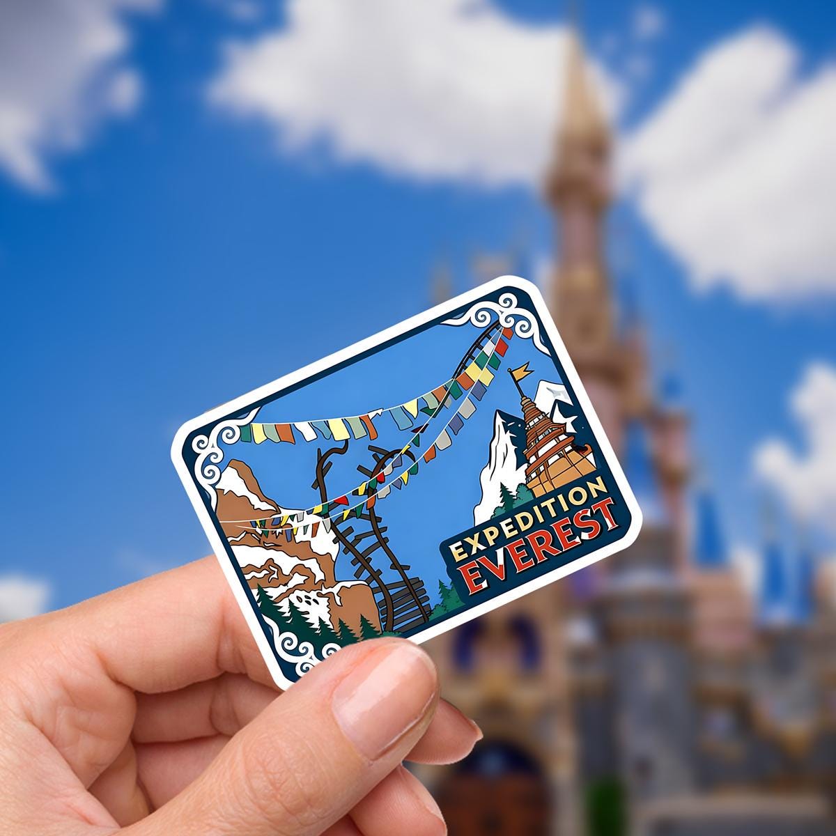 Disney Ride Expedition Everest Sticker Waterproof Disney Laptop, Disneying Theme Park Vacation, Castle Park Mouse