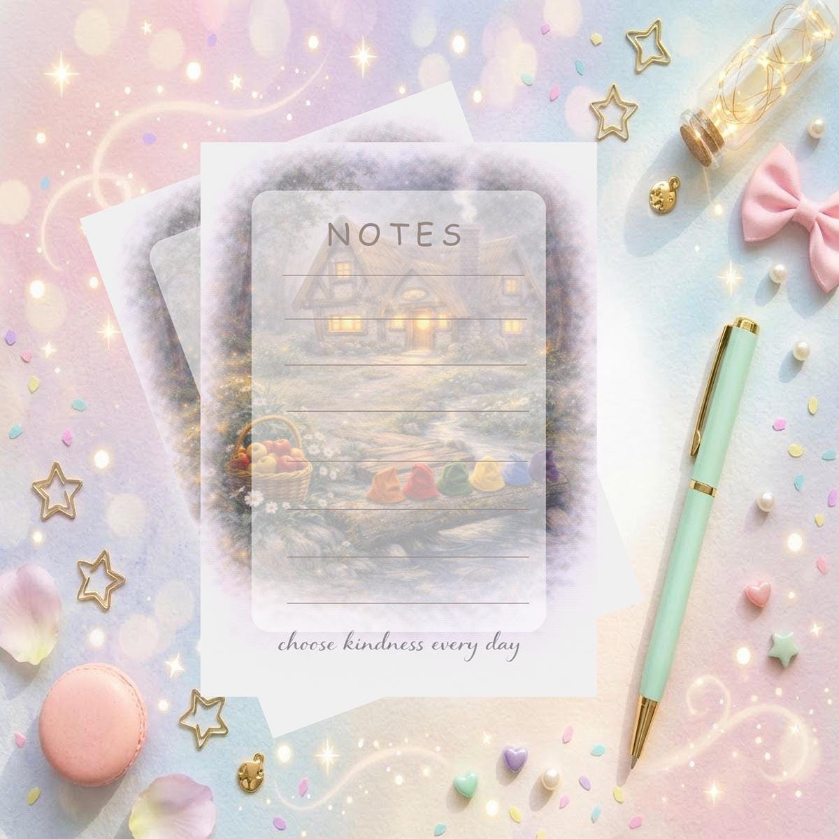 Disney Snow White Carriage  Memo Notepad 50 sheets bullet journal Disney planner paper scrapbook stationery notebook supplies