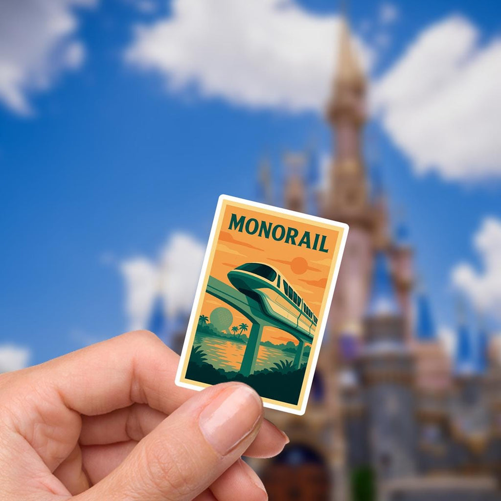Disney Magic Kingdom Monorail Sticker Waterproof Disney Laptop, Disneying Theme Park Vacation, Castle Park Mouse