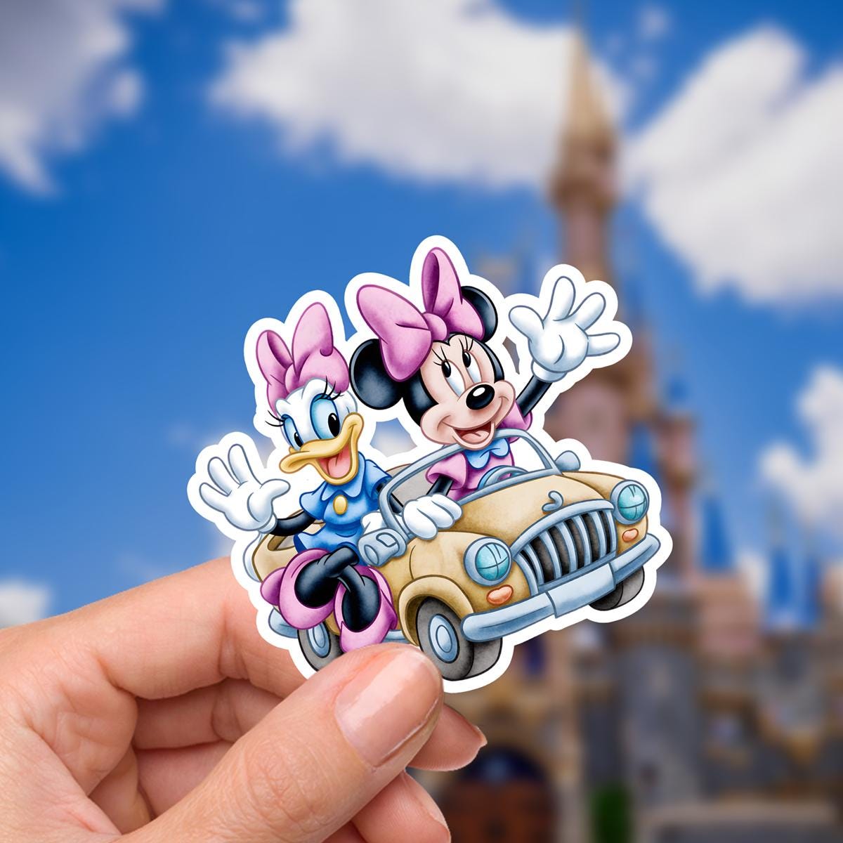 Disney Minnie and Daisy Sticker Waterproof Disney Laptop, Disneying Theme Park Vacation, Castle Park Mouse