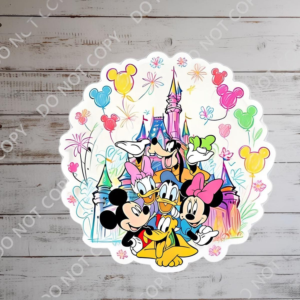 Disneyy What A Wonderful World Sticker Waterproof Disney Laptop, Disneying Theme Park Vacation, Castle Park Mouse Kindle Stickers
