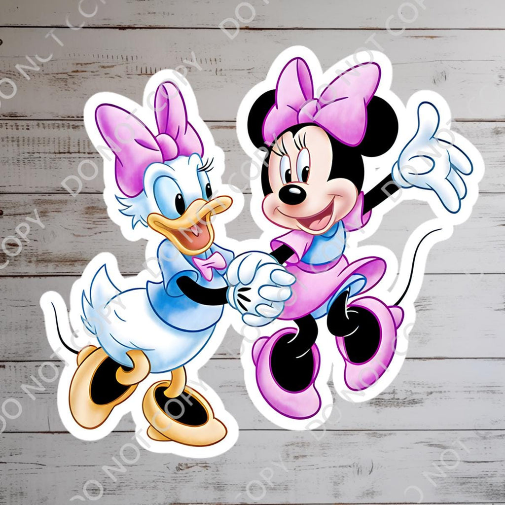 Disney Minnie and Daisy Sticker Waterproof Disney Laptop, Disneying Theme Park Vacation, Castle Park Mouse
