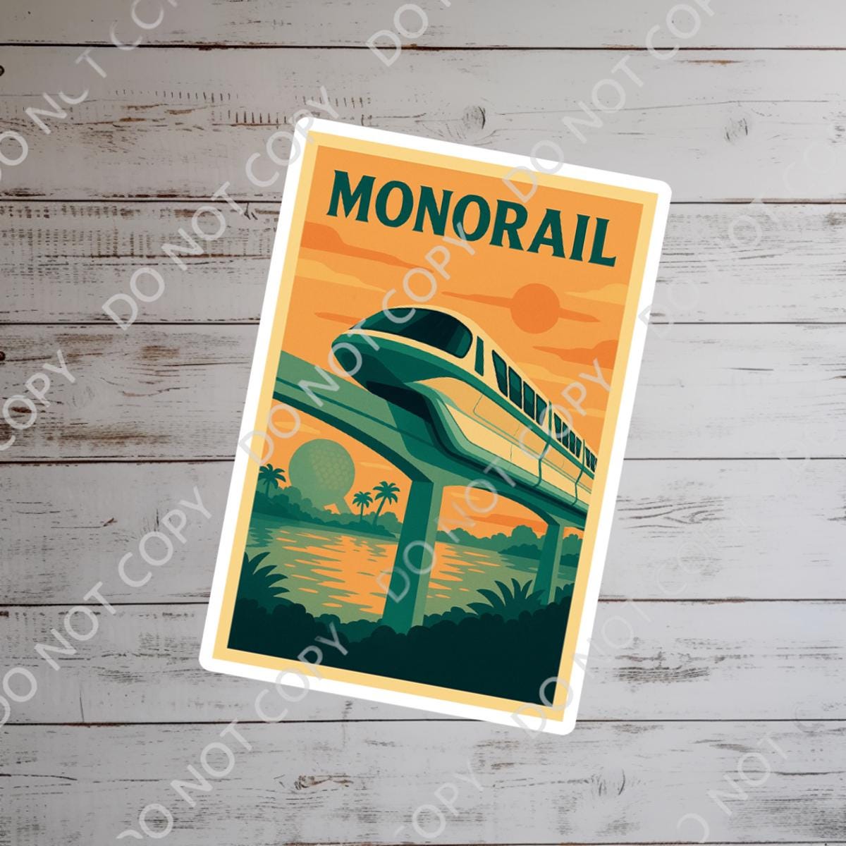 Disney Magic Kingdom Monorail Sticker Waterproof Disney Laptop, Disneying Theme Park Vacation, Castle Park Mouse