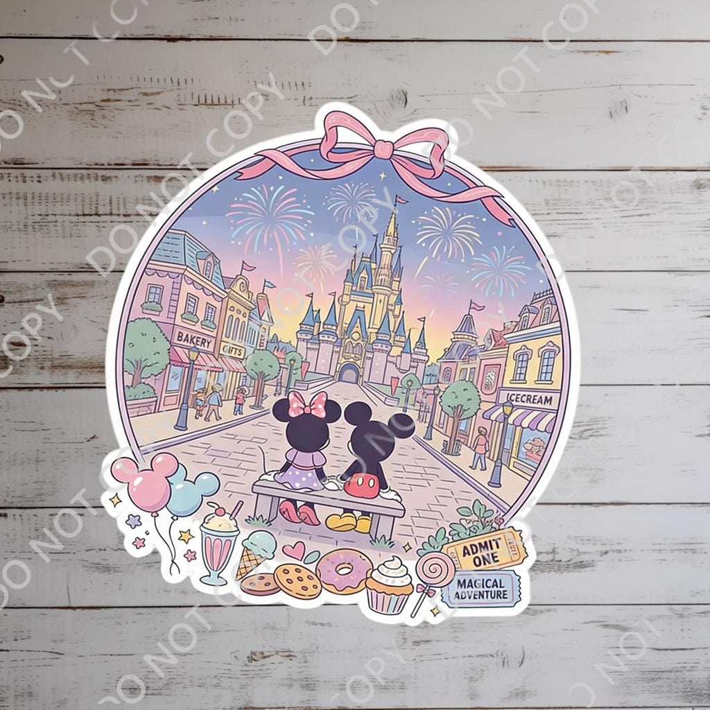 Disneyy World Castle Balloons TinkerBelle Laptop Sticker/ Magic Kingdom Fantasyland Disney decal/ planner water bottle cell phone decal