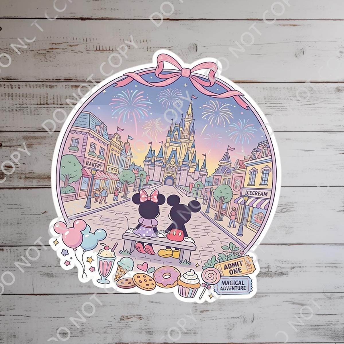Disneyy World Castle Balloons TinkerBelle Laptop Sticker/ Magic Kingdom Fantasyland Disney decal/ planner water bottle cell phone decal