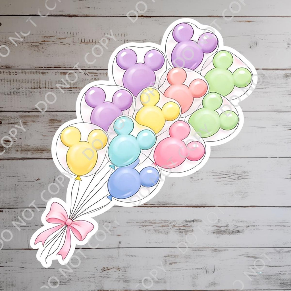 Disneyy World Castle Balloons TinkerBelle Laptop Sticker/ Magic Kingdom Fantasyland Disney decal/ planner water bottle cell phone decal