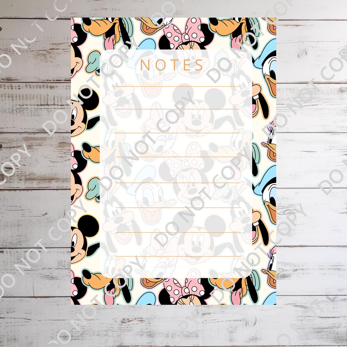 Disneyy Mickey And Friends Mainstreet USA  Memo Notepad 50 sheets bullet journal Disney planner paper scrapbook stationery notebook supplies