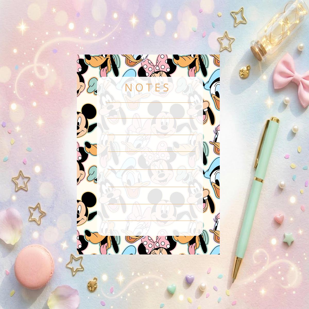 Disneyy Mickey And Friends Mainstreet USA  Memo Notepad 50 sheets bullet journal Disney planner paper scrapbook stationery notebook supplies