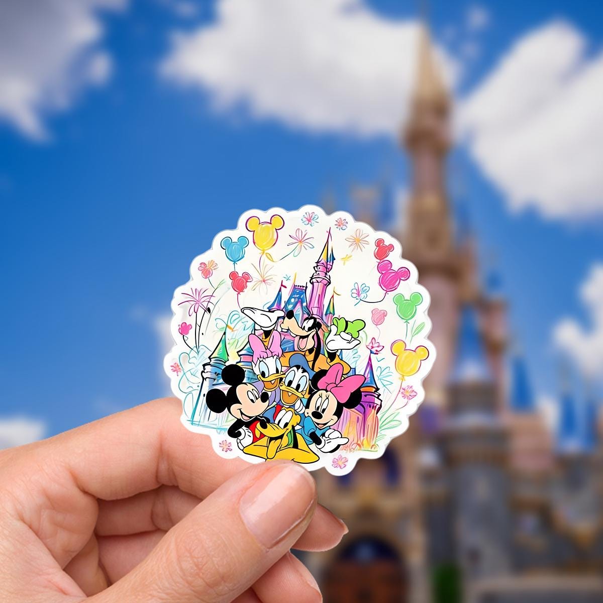 Disneyy What A Wonderful World Sticker Waterproof Disney Laptop, Disneying Theme Park Vacation, Castle Park Mouse Kindle Stickers