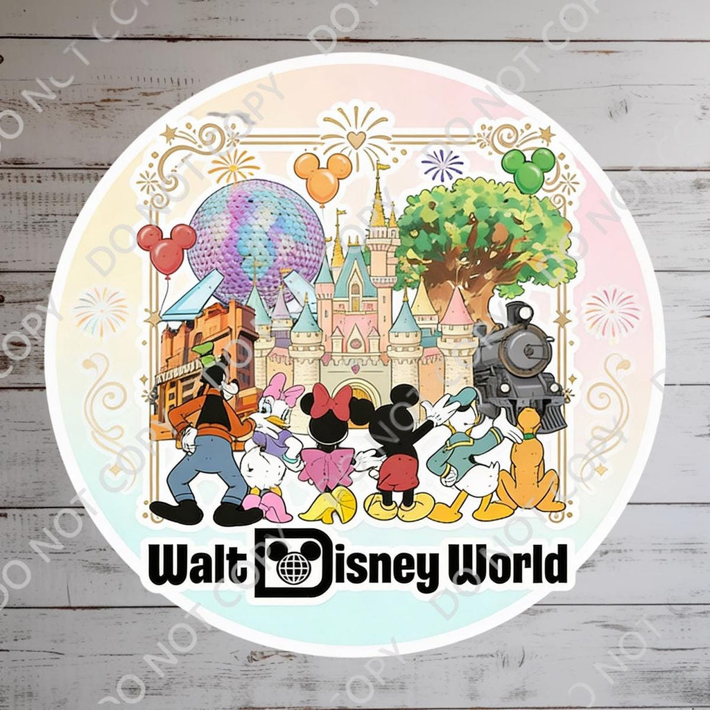 Disneyy World Castle Balloons TinkerBelle Laptop Sticker/ Magic Kingdom Fantasyland Disney decal/ planner water bottle cell phone decal