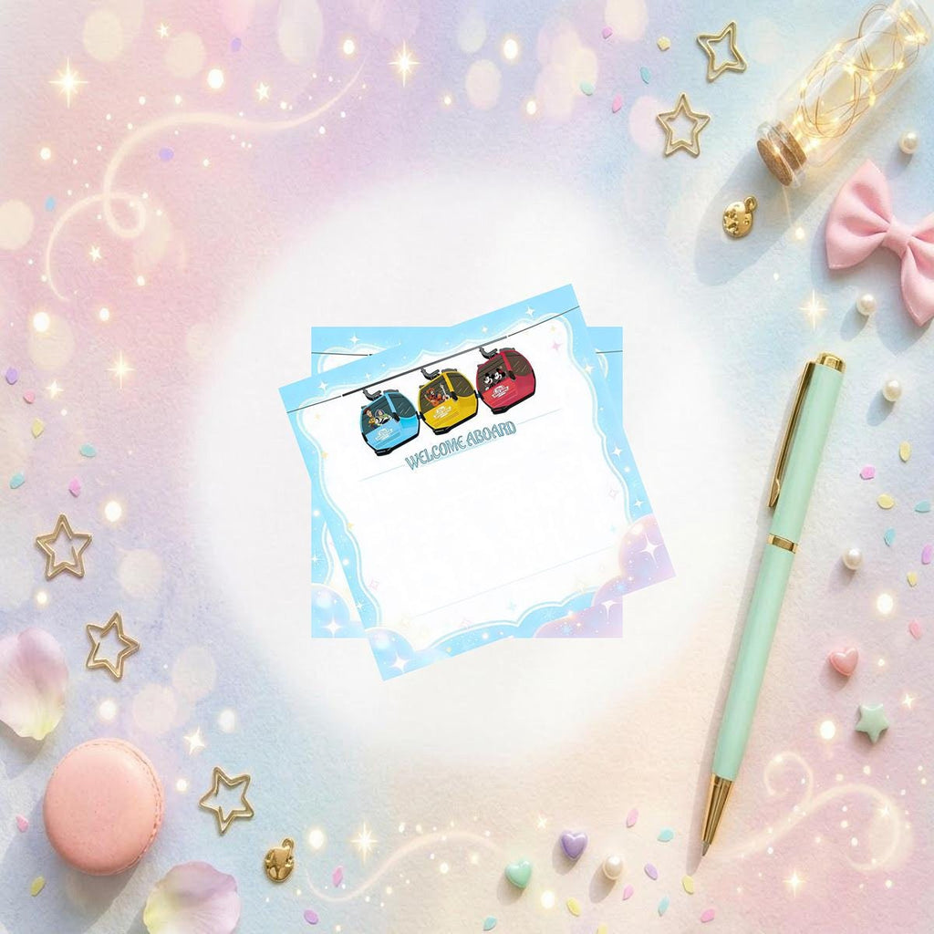 Disneyy Skyliner Mickey Mouse  3x3 Memo Notepad 50 sheets bullet journal Disney planner paper scrapbook stationery notebook supplies