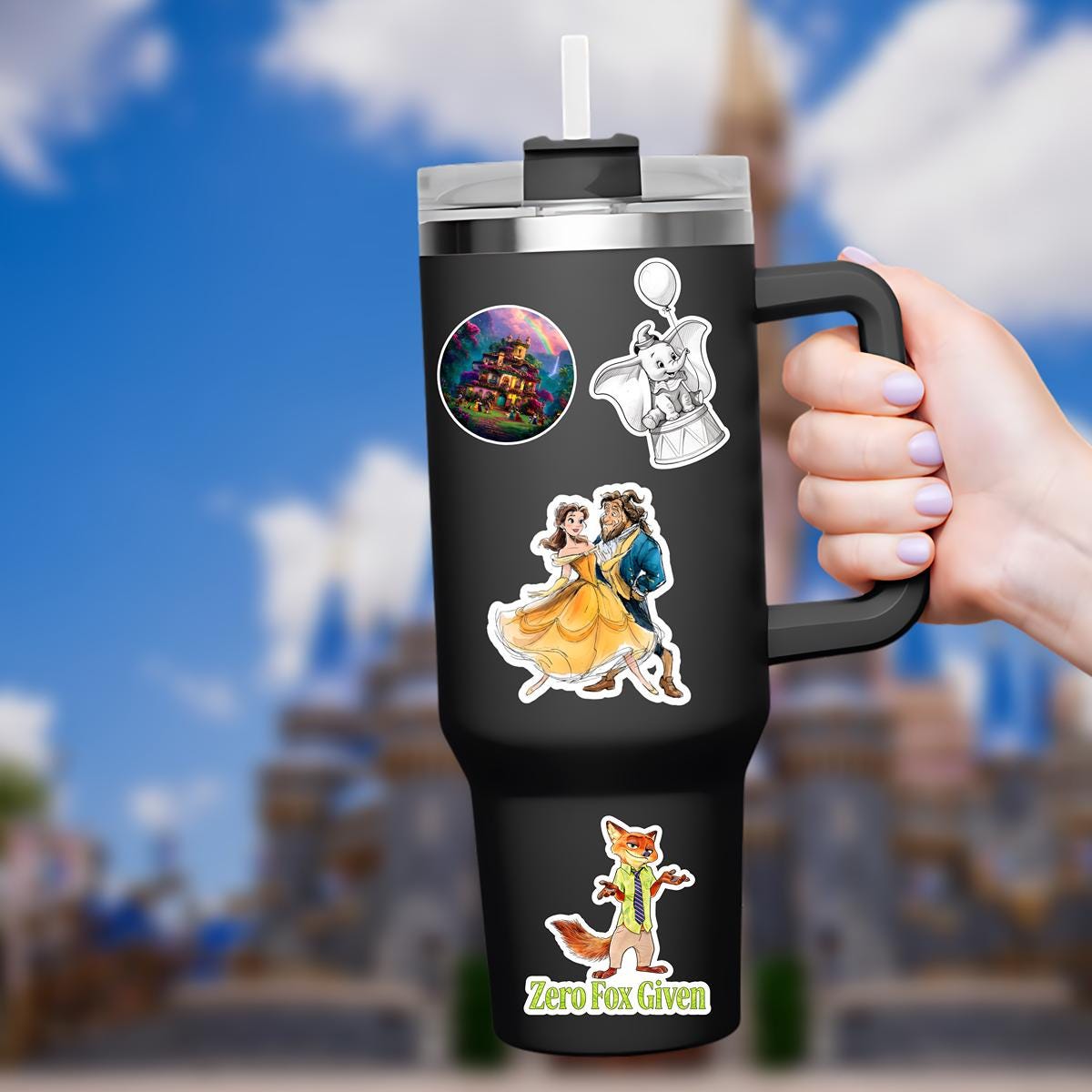 Beauty and The Beast Belle Sticker: Waterproof Vinyl Decal for Laptop, Water Bottle Sticker