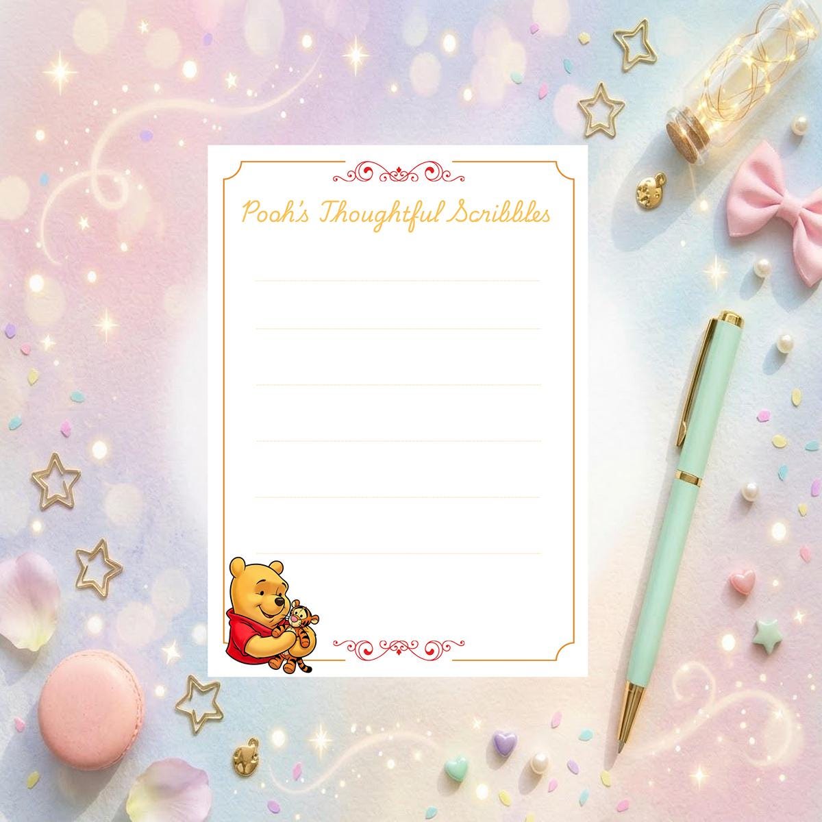 Disneyy Winnie The Pooh Memo Notepad 50 sheets bullet journal Disney planner paper scrapbook stationery notebook supplies