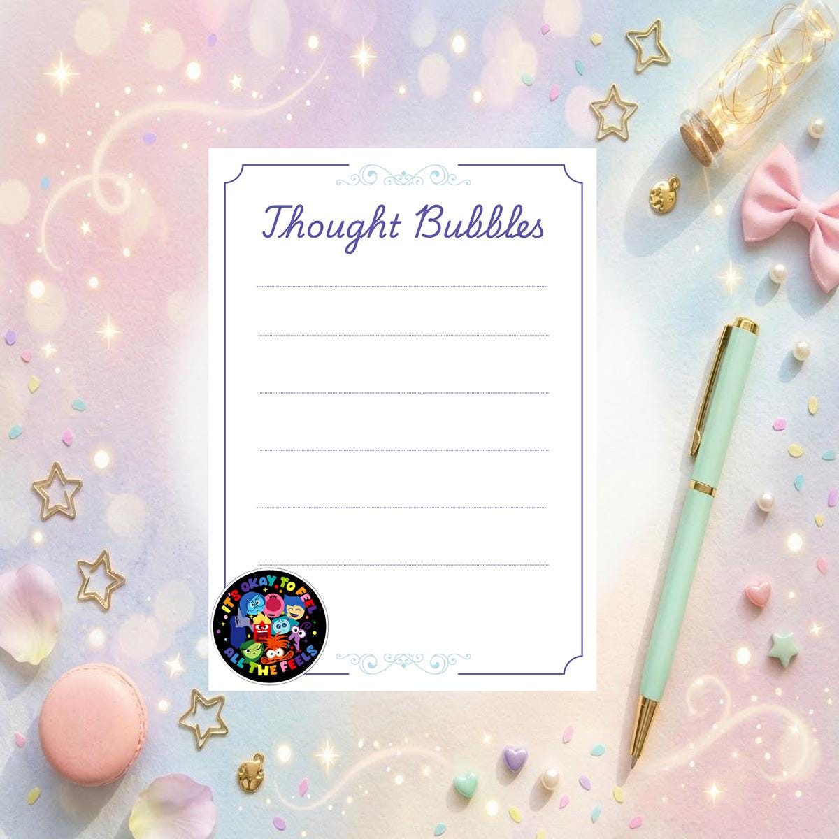 Disneyy Inside Out Feelings Memo Notepad 50 sheets bullet journal Disney planner paper scrapbook stationery notebook supplies
