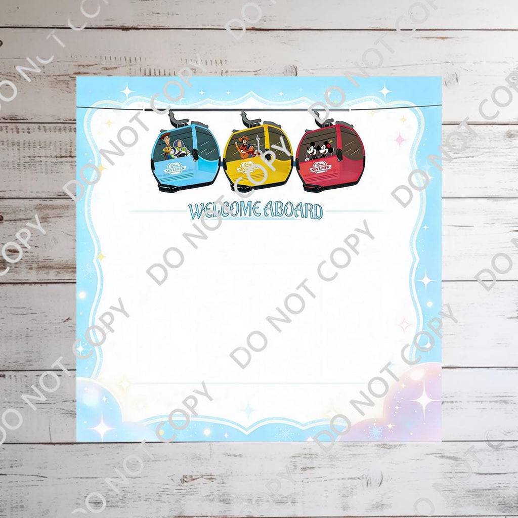 Disneyy Skyliner Mickey Mouse  3x3 Memo Notepad 50 sheets bullet journal Disney planner paper scrapbook stationery notebook supplies