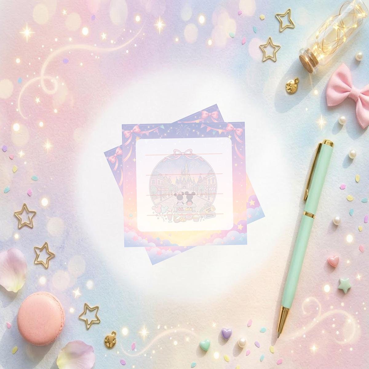 Minnie Mouse Mickey Mouse Mainstreet  3x3 Memo Notepad 50 sheets bullet journal Disney planner paper scrapbook stationery notebook supplies