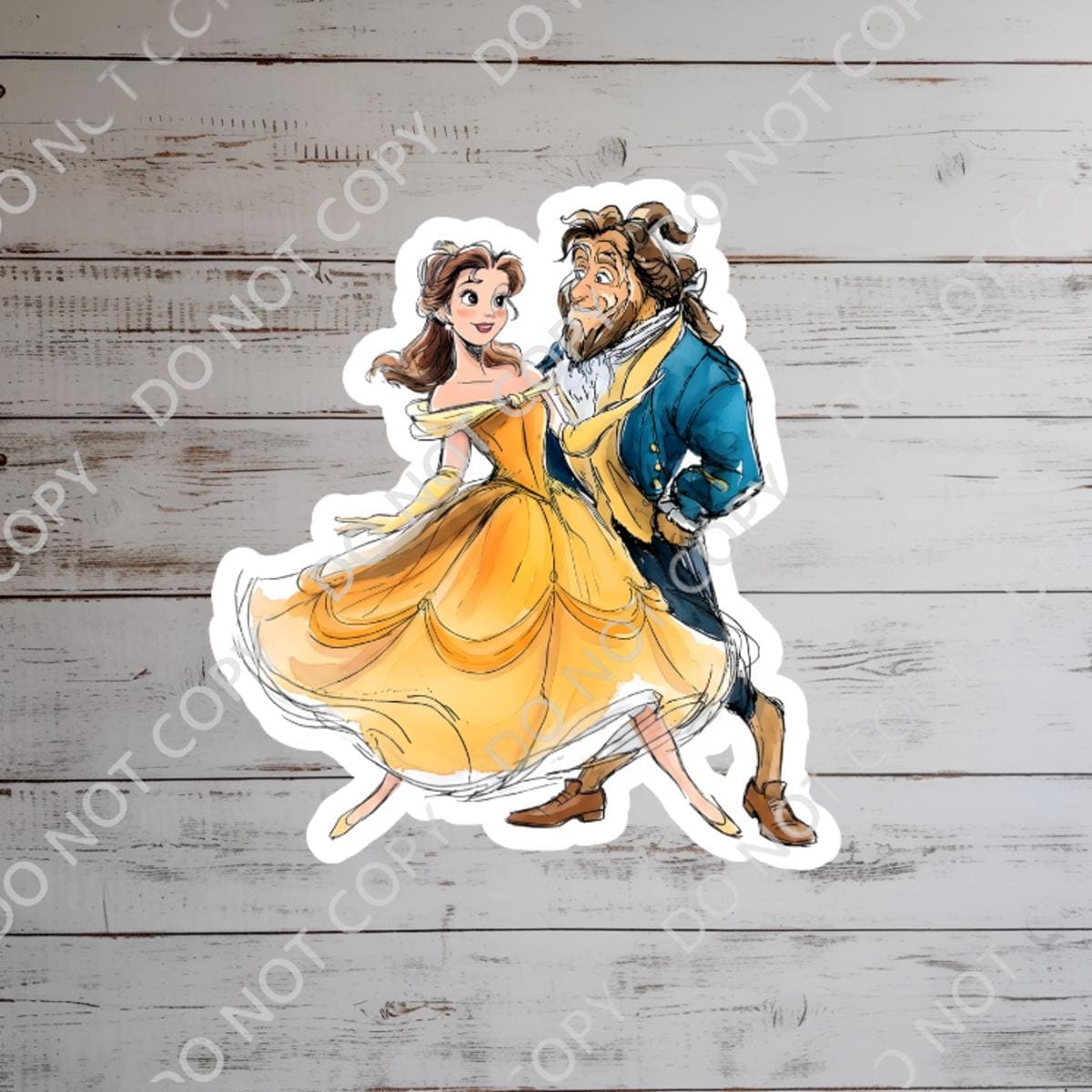 Beauty and The Beast Belle Sticker: Waterproof Vinyl Decal for Laptop, Water Bottle Sticker