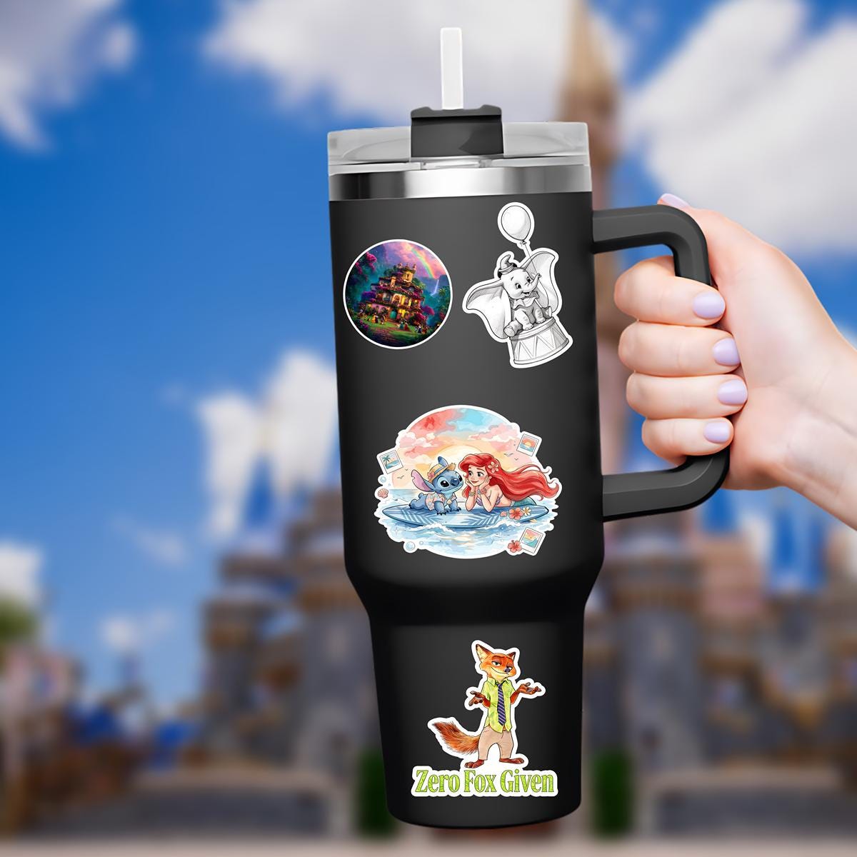 Aeriel & Stitch Little Mermaid Sticker: Waterproof Vinyl Decal kindle stickers water bottle stickers
