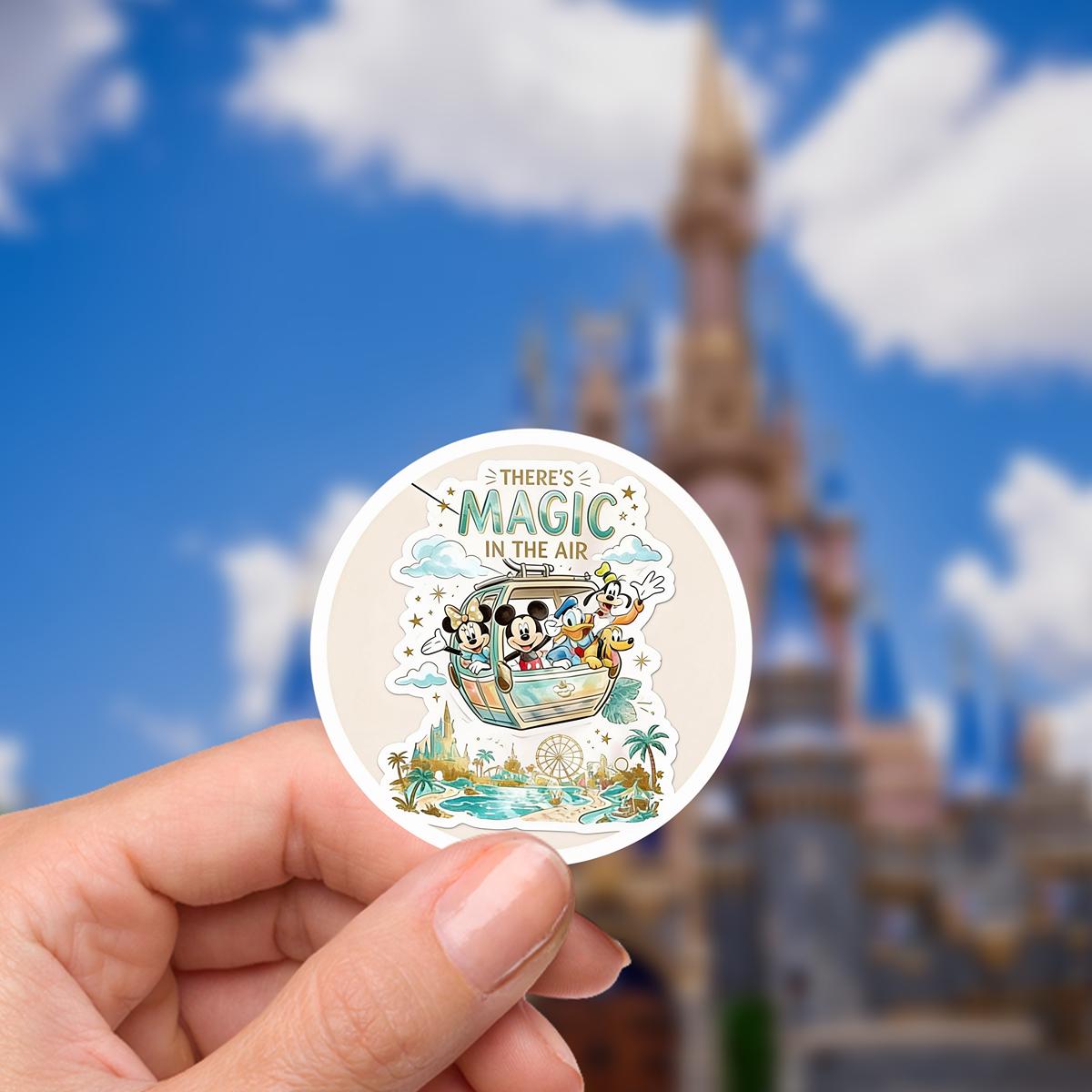 Disneyy Mickey and Friends Skyliner Ride Waterproof Disney Laptop,  Theme Park Vacation, Castle Park Mouse Kindle Stickers, Bottle Stickers