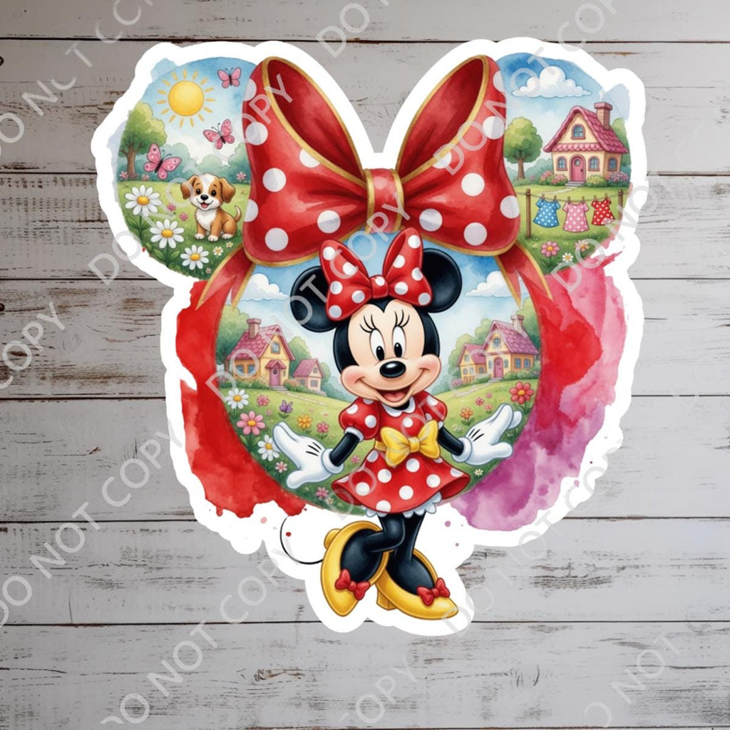 Disneyy Minnie Mouse Ride Waterproof Disney Laptop,  Theme Park Vacation, Castle Park Mouse Kindle Stickers, Bottle Stickers