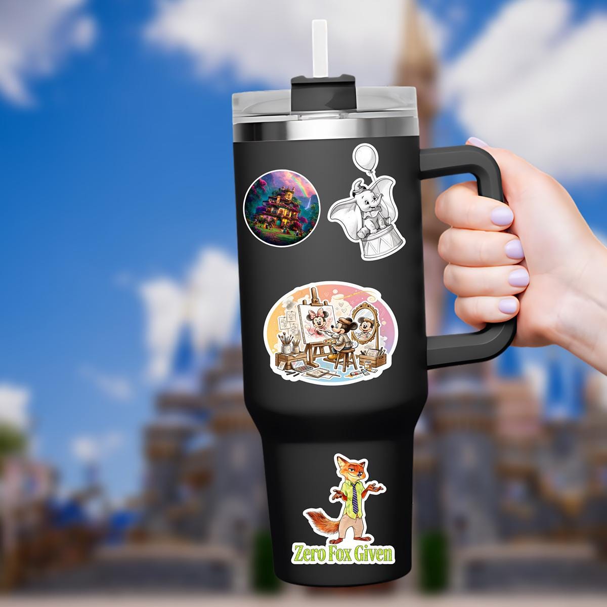 Disneyy Mickey and Minnie Disney Parks Waterproof Disney Laptop, Theme Park Vacation, Castle Park Mouse Kindle Stickers, Bottle Stickers