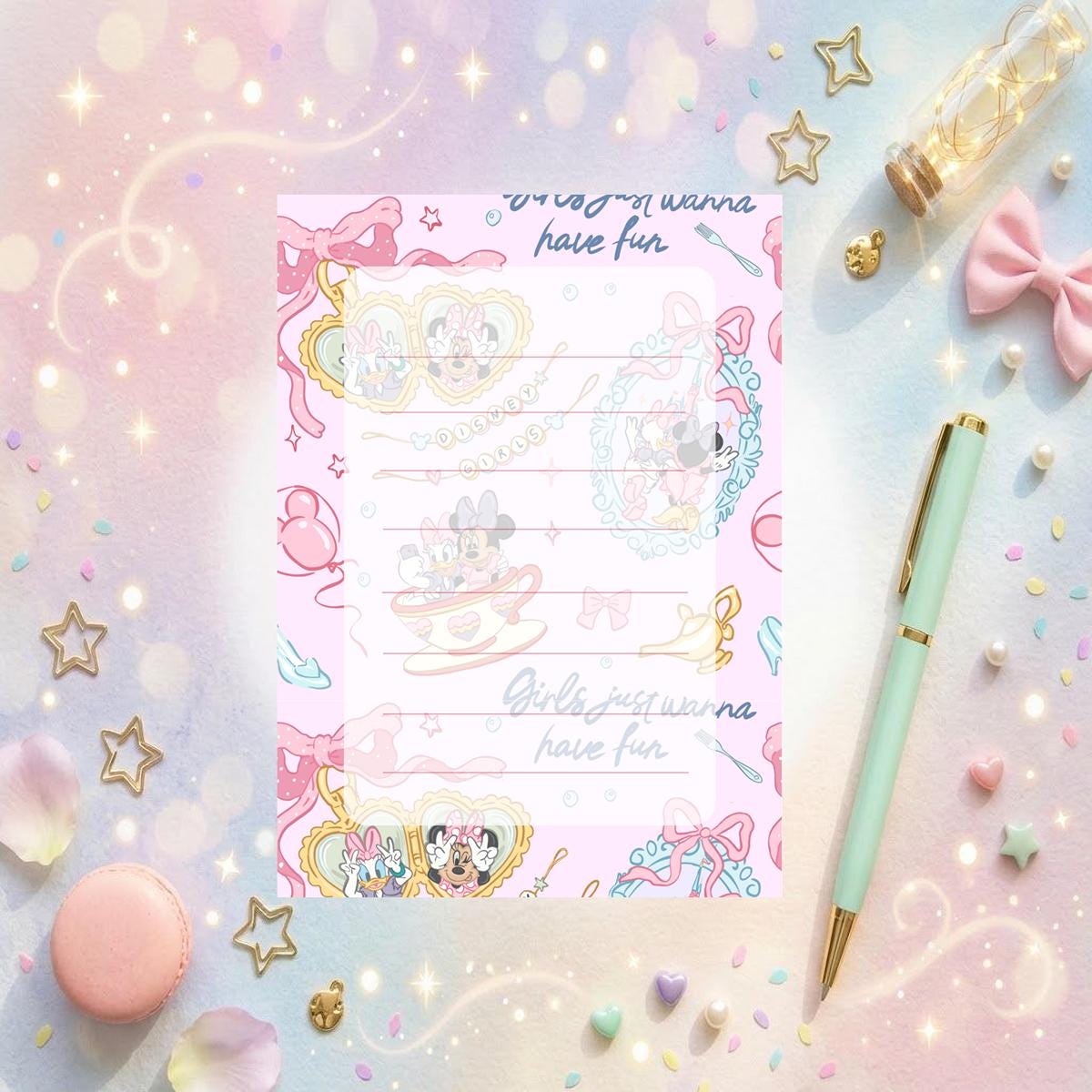 Minnie Mouse Daisy Best Friends Memo Notepad 50 sheets bullet journal Disney planner paper scrapbook stationery notebook supplies
