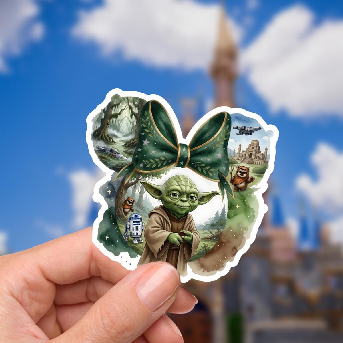Star Wars Ewok Yoda Vinyl Sticker Kindle Stickers , Bottle Stickers