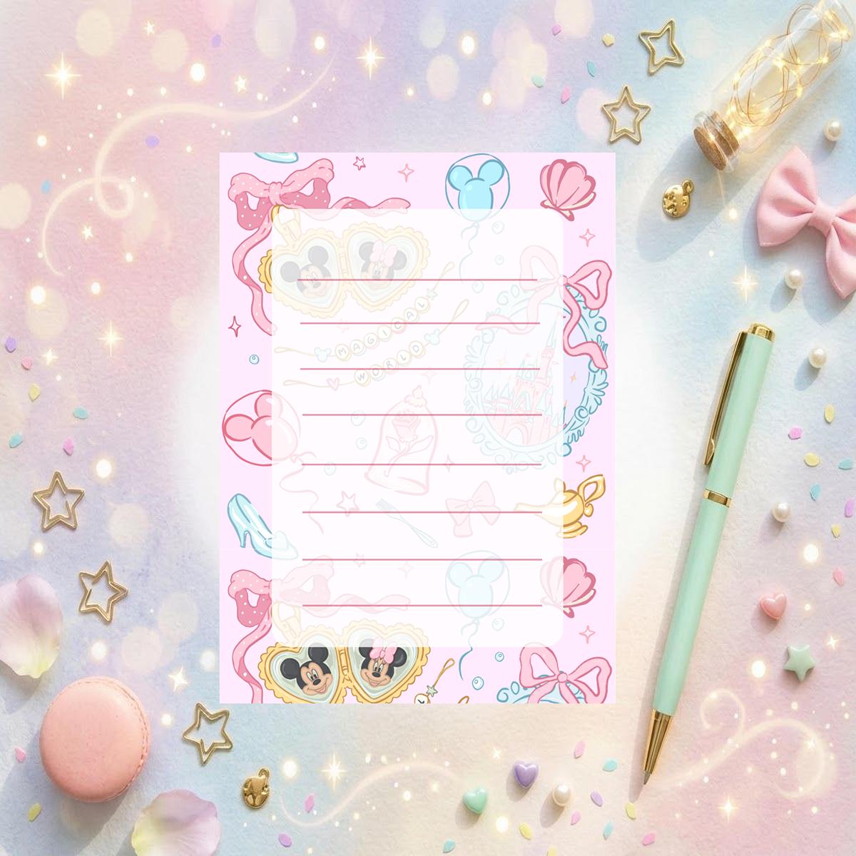 Mickey Minnie Mouse Notepad: Magical Days Planner, Journal, Scrapbook Stationery (5x7")