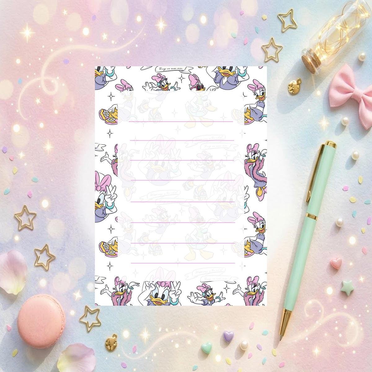 Disney Daisy Duck  Memo Notepad 50 sheets bullet journal Disney planner paper scrapbook stationery notebook supplies